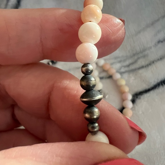 ❤️ 8mm 18” Queen Pink Conch Necklace w 925 Desert Navajo Pearls Saucers 20gms - Picture 7 of 13